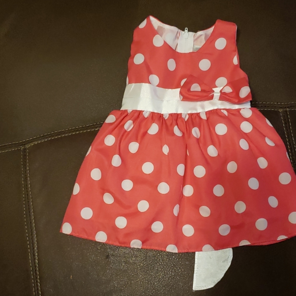 Pink polka dot dress